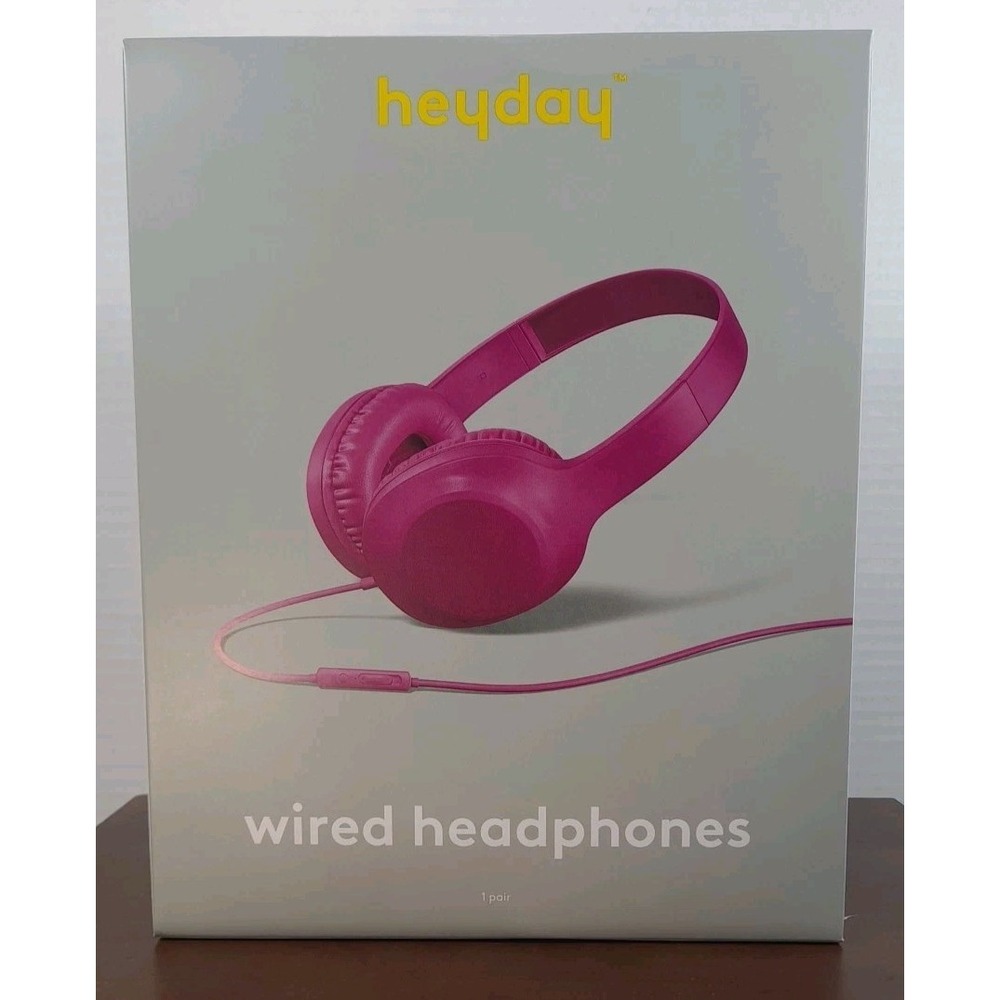 Heyday‎ Wired Headphones Neon Pink Comfort Fit Microphone Remote